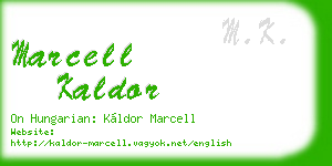 marcell kaldor business card